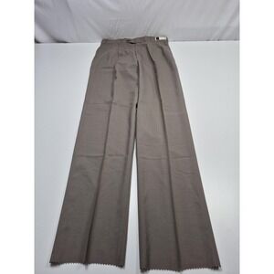 VTG Racquet Club Dress Pants Mens 34x36 Brown Wool Pleated Unhemmed USA NWT